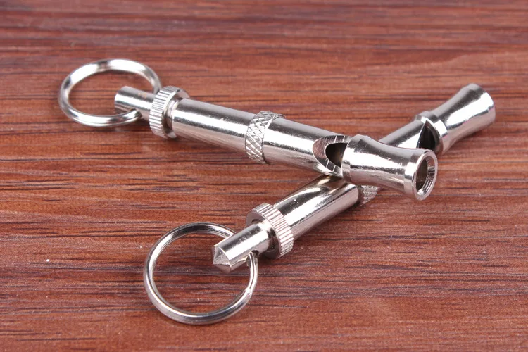 2pcs High Quality Stainless steel Dog Puppy Whistle Ultrasonic Adjustable Sound Key Training for Dog Pet