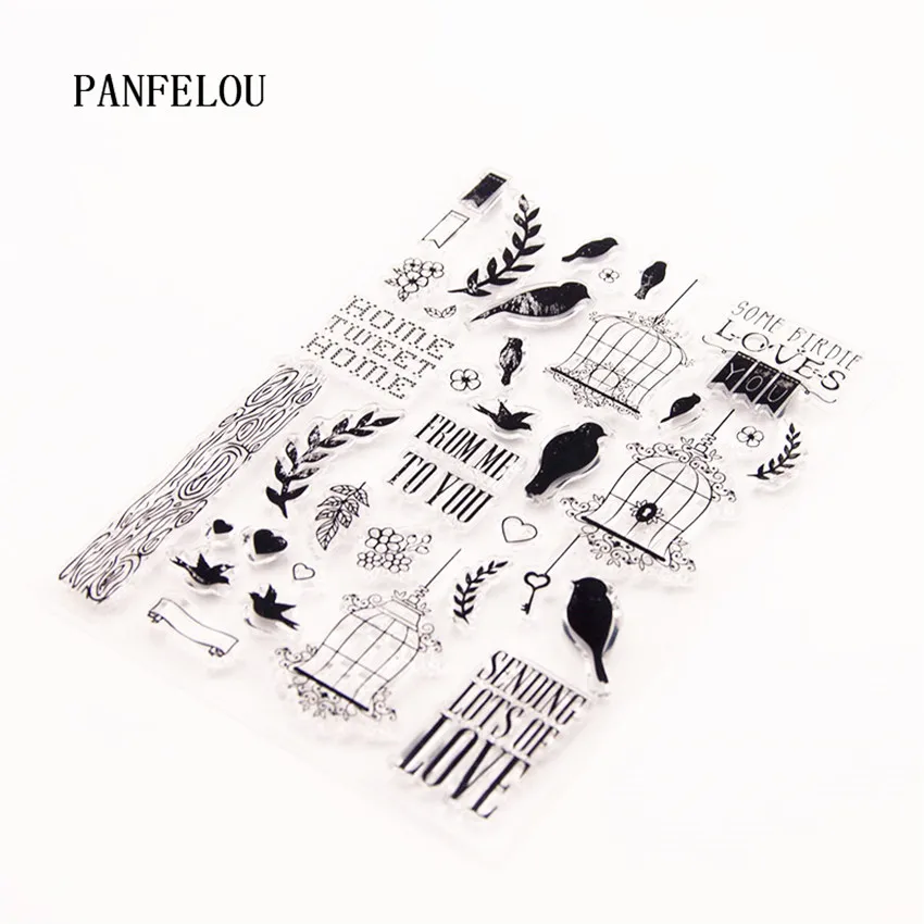 Прозрачный силиконовый штамп PANFELOU The bird home/печать для скрапбукинга/фотоальбома
