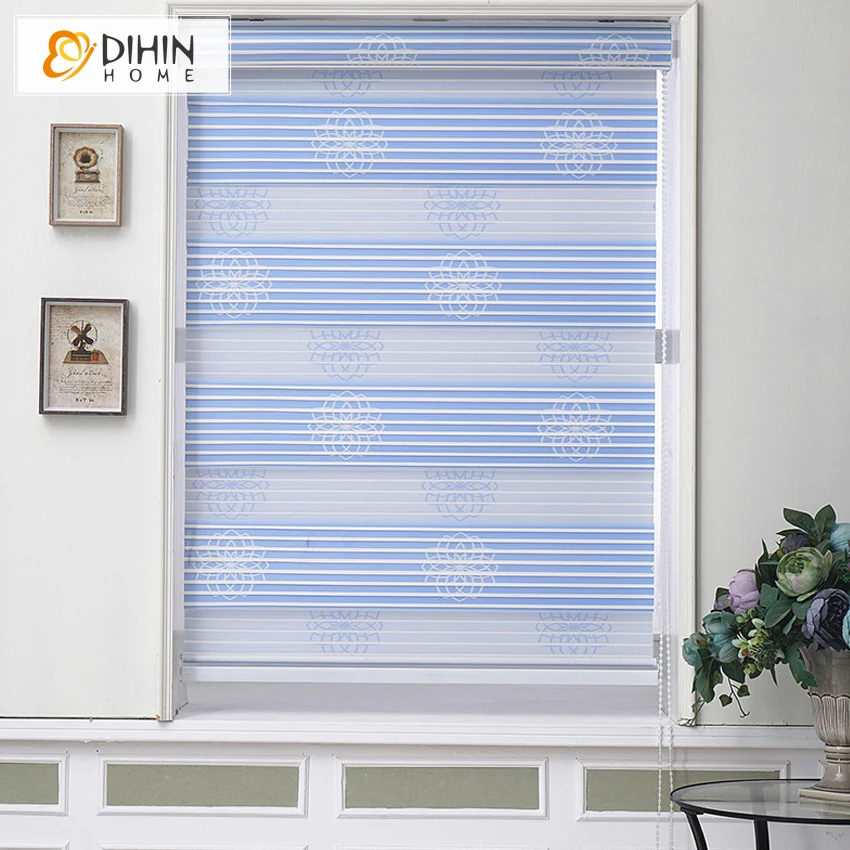 

DIHIN HOME Luxury Blackout Curtains Thickening Roller Shutter Double Layer Shade Zebra Blinds Roller Blinds Customized Curtains