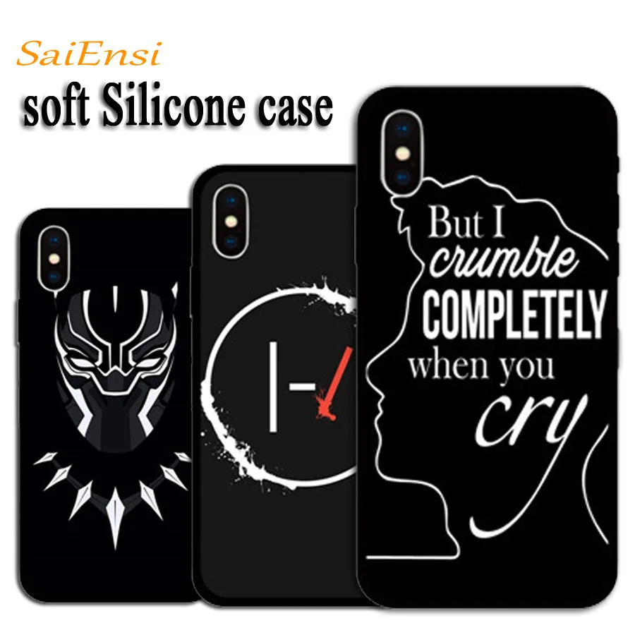 

for apple iphone 7 7plus case DIY TPU soft Silicagel black cover for iphone 5 5S 6 6S 6plus 8 plus X XR XS MAX Smart cover