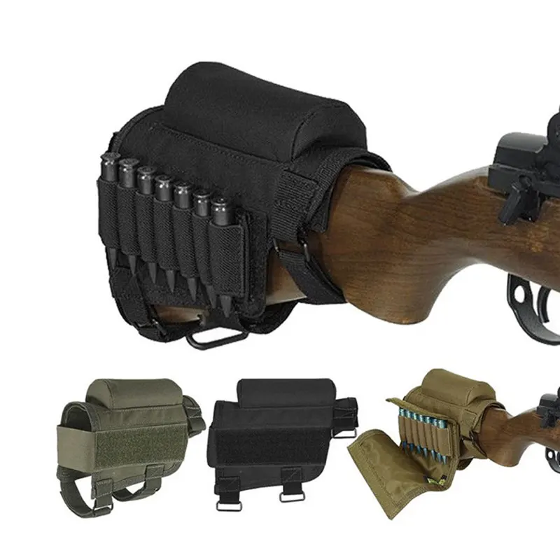 

Functional tactical bullet bag Portable Adjustable Tactical Butt Stock Rifle Cheek Rest Pouch Holder Pack
