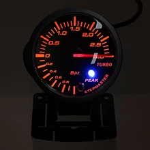 Meilleur 2.5 60mm Auto voiture LED Turbo Boost vide presse manomètre 0 ~ 3Bar mètre(China)