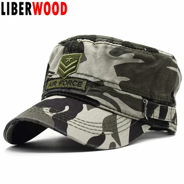 

LIBERWOOD New Tactical Hats embroidered Air Force Baseball caps for Men 100%Cotton camouflage ARMY cap hats Summer Flat Top