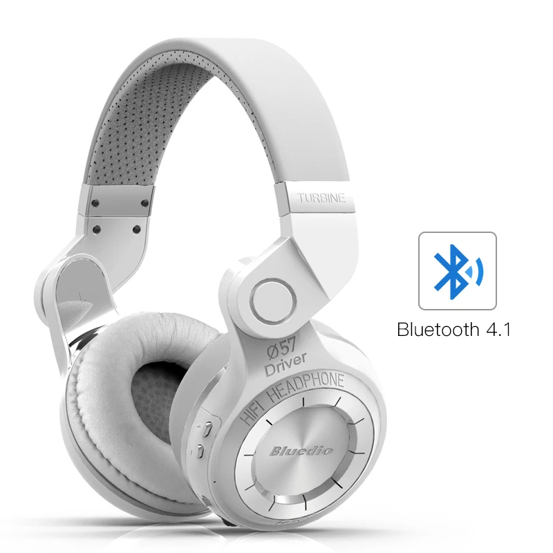 Bluedio оригинальным T2 Bluetooth Беспроводной складные наушники Встроенный микрофон 3D звук гарнитуры для сотового телефона xiaomi samsung - Цвет: White
