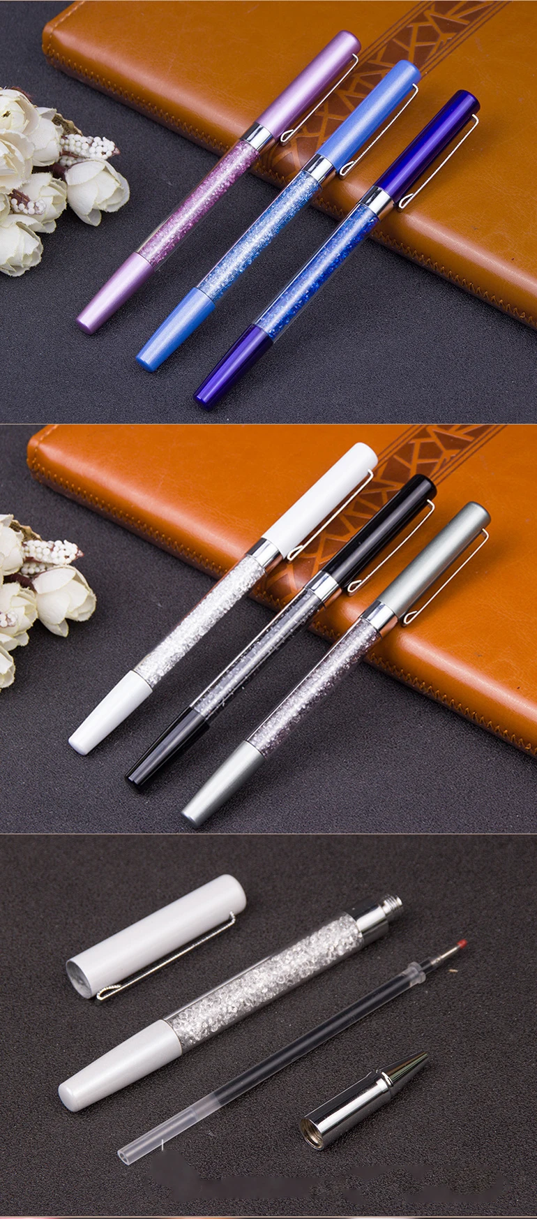 Новые креативные алмазные металлические шариковые ручки, подарок на заказ, кристальная ручка, подпись в офисе, рекламная ручка, офисные студенческие канцелярские принадлежности