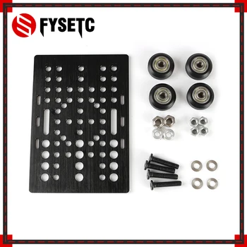 

Anodized Aluminium V-Slot Gantry Plate 20 - 80mm With 4pcs Black/Clear V-Slot Solid V Wheel Kit For Openbuilds CNC Machine Parts