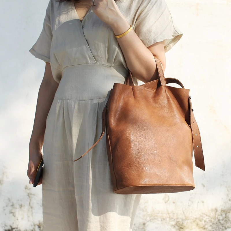 brown Nappa À Italie Cuir De Pleine Épaule Black Sac camel Fleur Moyen Poignée Woonam Wb625 Mode En Véritable Femmes Veau Main Top qwSnZ4R
