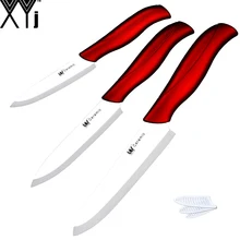 XYj Ceramic Kitchen Cooking Knife 4 Utility 5 Slicing 6 Chef Knife White Blade Red Handle