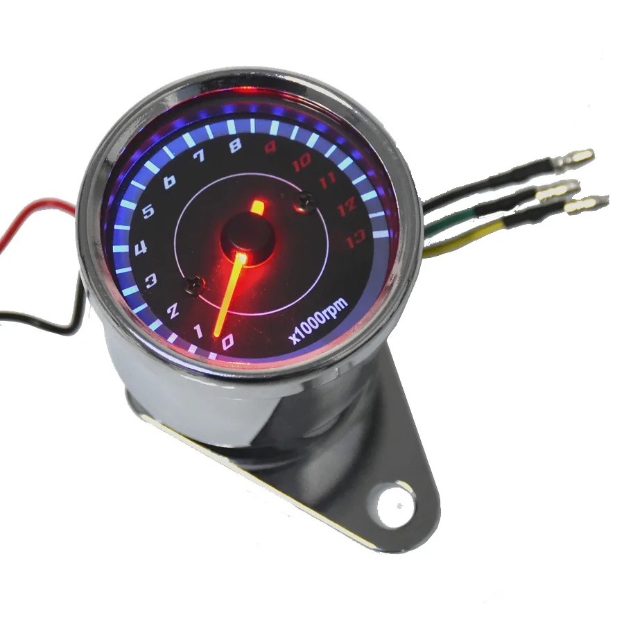 

13000 RPM Scooter Motorcycle Analog Tachometer Gauge Night Light Motorcycle Instruments Scooter Speed Indicator