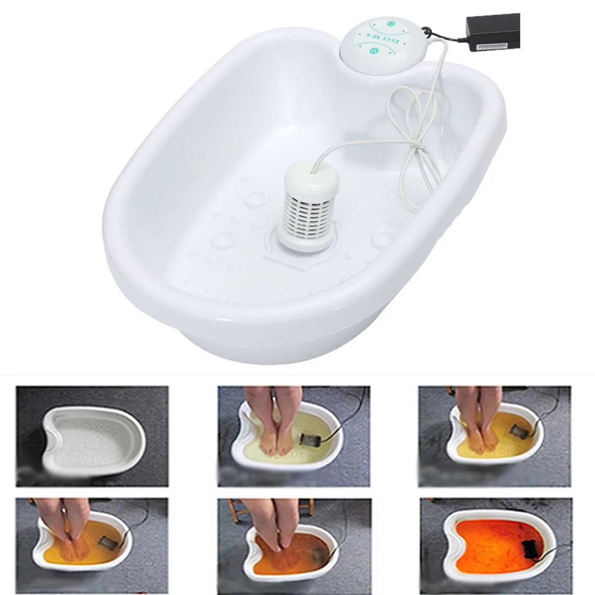 US $114.89 Anion Ion Detox Detoxification Foot Bath Cell Spa Ionic Cleanse Cleansing Health Feet Basin Heating Foot Tub