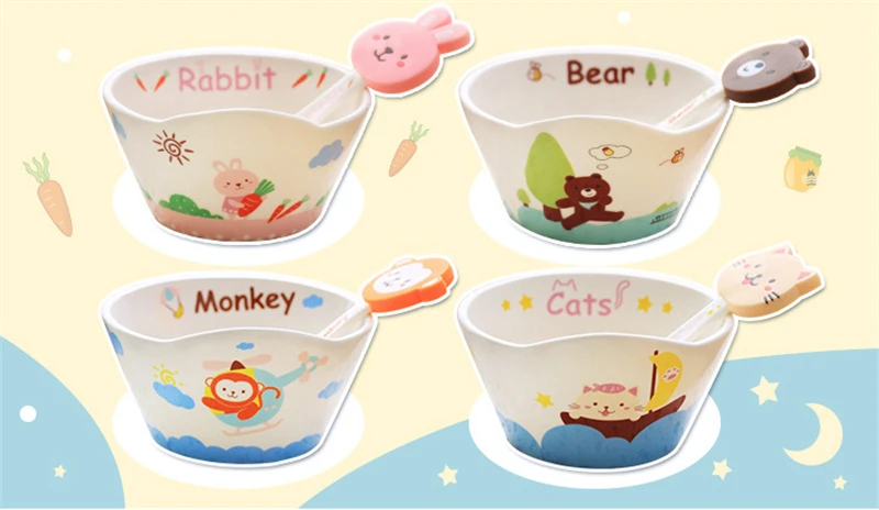 Kid Cartoon Bowl Dishes Cartoon Mouse Lunch Box Kid Baby Children Infant Baby Rice Feeding Bowl Porcelai Snack Ceramic Tableware