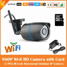 Hd 960p Bullet Ip Camera Wifi Motion Detection Outdoor Waterproof Mini Card Black Cctv Surveillance Security Freeshipping