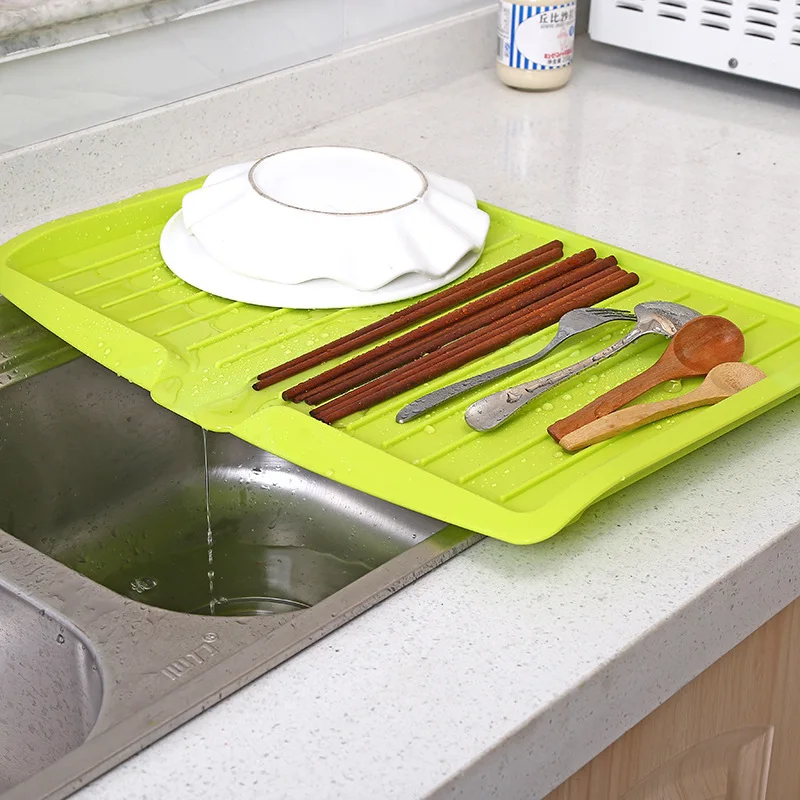 

New Drain Rack Kitchen Plastic Dish Drainer Tray Large Sink Drying Rack Worktop Organizer drying rack for dishes Dropshipping