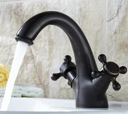 Oil Rubbed Bronze Dual Cross Handles Bathroom Vessel Sink Basin Faucet Mixer Taps  anf049