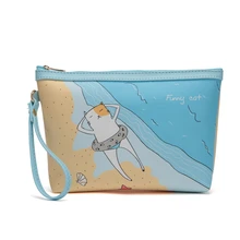 Сумка для макияжа очаровательный кот животный принт Мульти Функциональная сумка