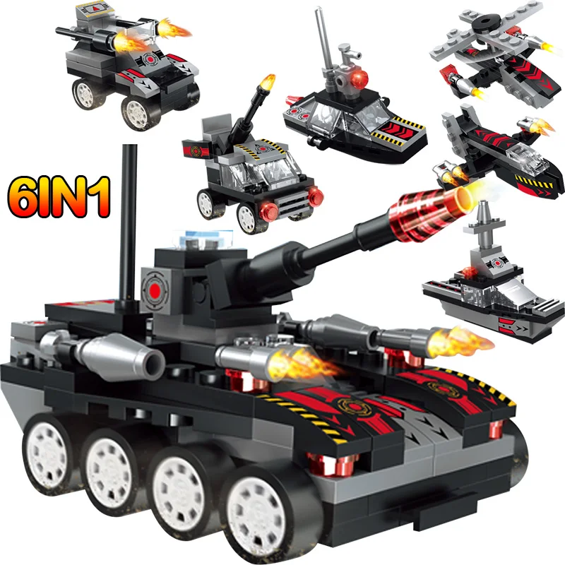 

6IN1 Cruiser Building Block Brick Military Ship Model Battle War Ship Navy Toys Compatible With Legoinglys For Children's Gifts