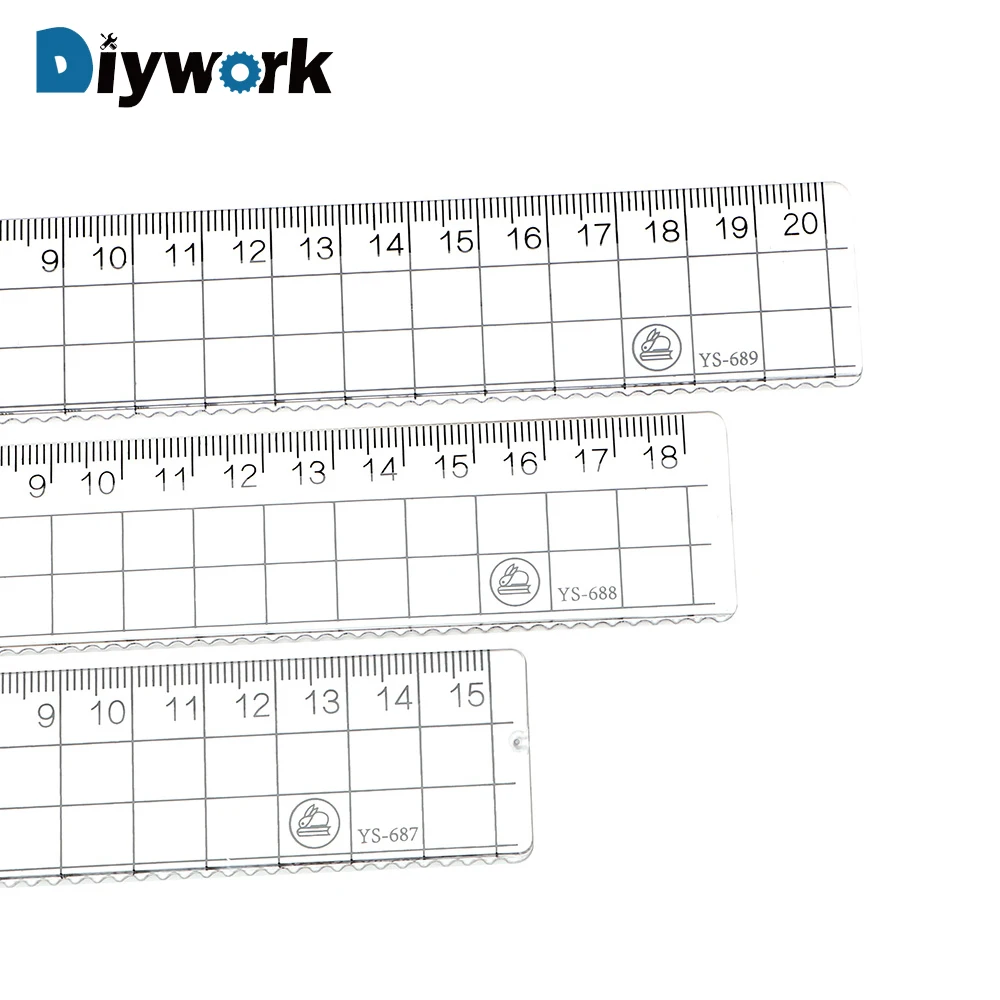 

DIYWORK 2pcs Straight Ruler Transparent Drawing Supplies Acrylic Ruler Gauging Tool 15cm 18cm 20cm Measuring Tools