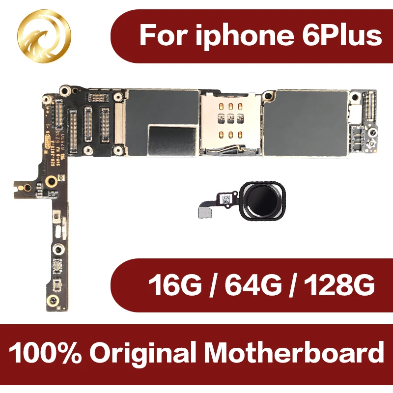 100% Полная разблокировка для iphone 6 Plus материнская плата с сенсорным ID Origina iphone6 plus