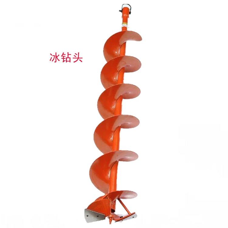 

Winter fishing ground drilling ice drill bit on the ice hole drilling digging machine hand