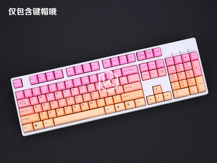 Taihao pbt, двойные брелки для самостоятельной сборки, игровая механическая клавиатура, цвет: черный, оранжевый, голубой, Радужный светильник, серый