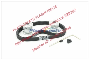

POWGE 2pcs 20 Teeth 2GT Pulley Bore5/6/6.35/8mm + 2pcs 200 GT2 Synchronous Belt W=6mm For 3D Printer 200-2GT Timing Belt Pulley