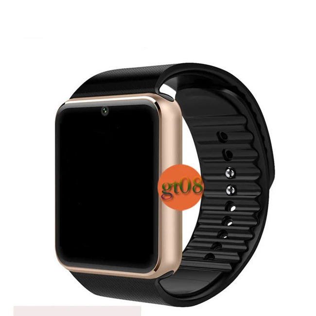 Смарт часы GT08 синхронизации Notifier Bluetooth подключение часы android-телефон Smartwatch поддержка Sim карты наручные PK DZ09 - Цвет: gold