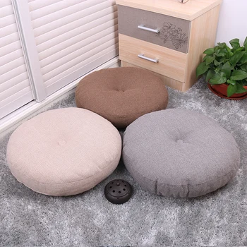 

New Japanese style decorative pillows Linen Cotton Soft round Cotton Seat Cushion Buttocks Mat Yoga mat cushions home decor
