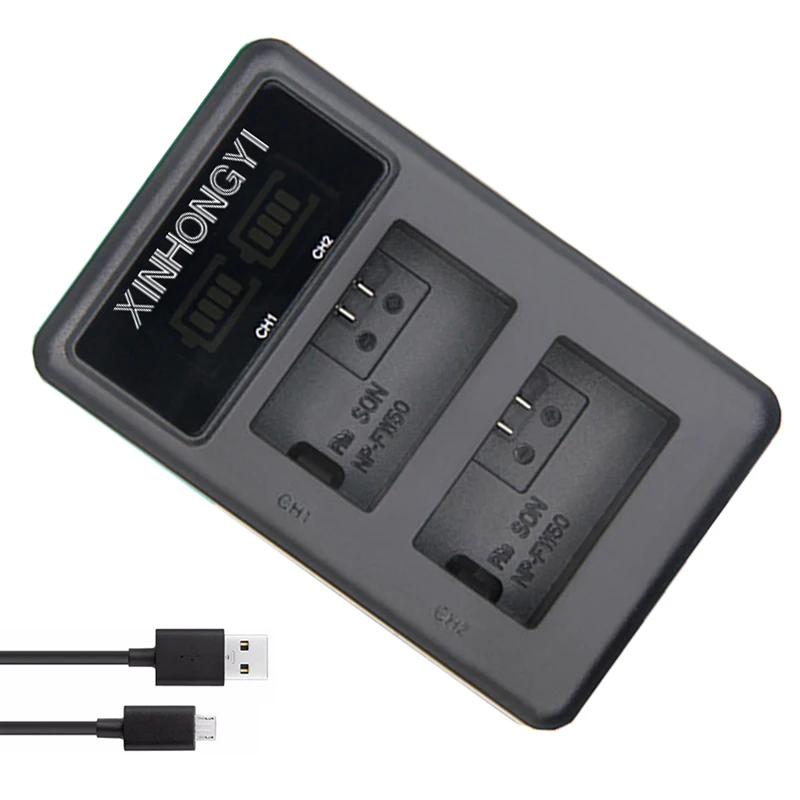 2000 мА/ч, NP-FW50 NP FW50 Батарея+ светодиодный USB двойной Зарядное устройство для sony Alpha a6500 a6300 a7 7R a7R a7R II a7II NEX-3 NEX-3N NEX-5