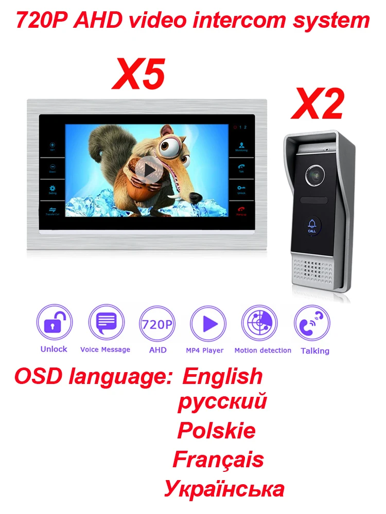 720P AHD video intercom 2-5