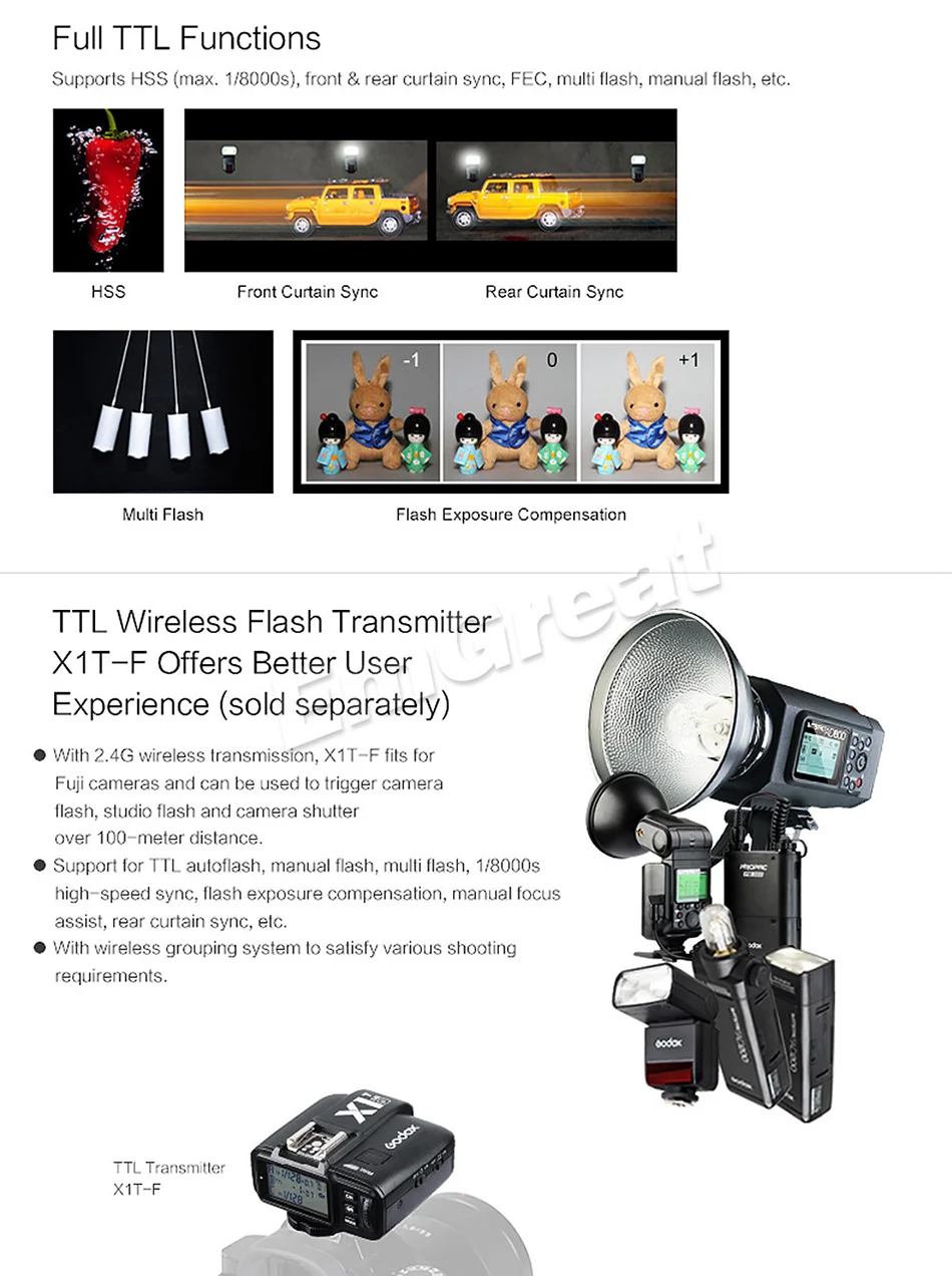 Godox TT350F Мини Вспышка для Fujifilm X-T20 X-T3 ttl HSS GN36 1/8000S 2,4G Беспроводная система/X1T-F триггер передатчик