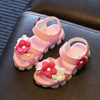

Children Sandals for Girls 2019 New Summer Kids Shoes Baby Girls Flowers Sandals Soft Soles School Girls Shoes Size 21-30