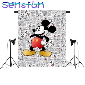 

traktatie kinderen verjaard Vinyl Photobooth Mickey Mouse Party Children Birthday Backdrops Custom Photo Studio Background 5x7ft