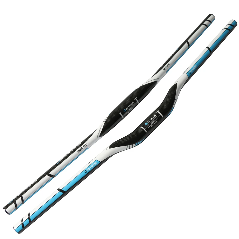 Bicycle Handlebar ASIACOM Mountain bike 3K full carbon fibre bicycle handlebar carbon bend bar MTB lightest 31.8*600-760mm