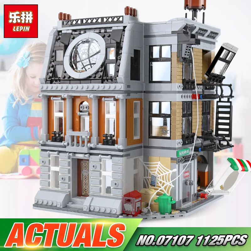 

Lepin 07107 1125pcs Super Hero Series The 76108 Sanctum Sanctorum Showdown Set Building Blocks Bricks New Toys For Kids Gifts