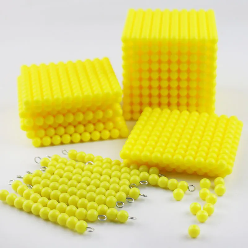 Wooden Montessori Toys Baby Yellow Beads Cube Montessori Beads Learning educational Toys for Toddlers juguetes brinquedos ME2264