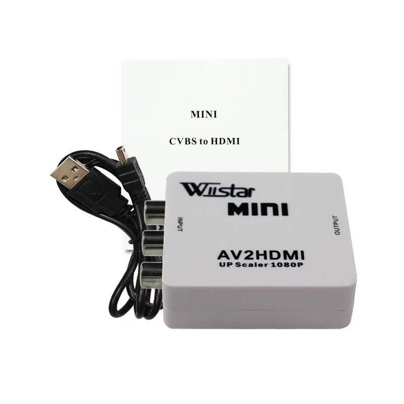 Wiistar Mini AV2HDMI Upscaler 1080P PS 2 DV Adpter AV RCA к HDMI видео конвертер адаптер