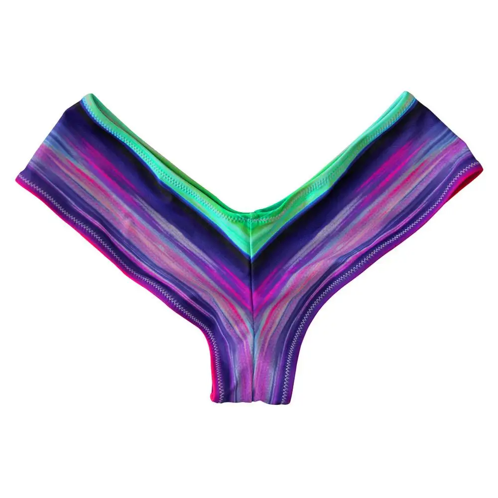 S-3XL V Форма Cheeky swim Brief Женская одежда для плавания женская купальная одежда Бразильское бикини нижняя резинка для волос попа Танга Трусики Нижнее белье V130B - Цвет: Rainbow