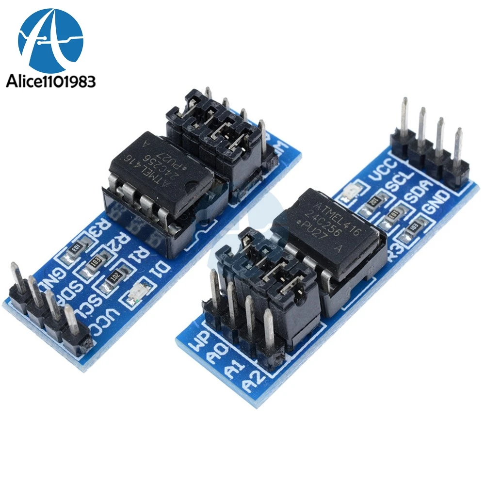 Модуль памяти EEPROM AT24C256 I2C IIC интерфейс 8P чип индикатор питания подъемный резистор