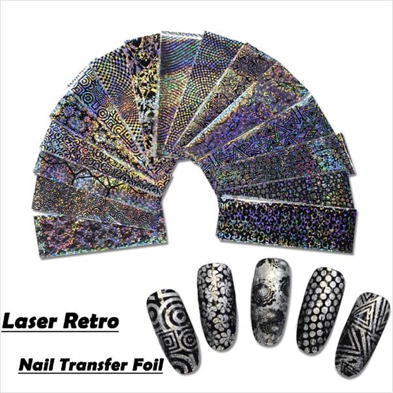 

50/24/15/12/8/7Pcs/Bag Nail Foil Bright Colors Nail Art Starry Foils Transfer Stickers Decals Manicure Decoration 4*20cm