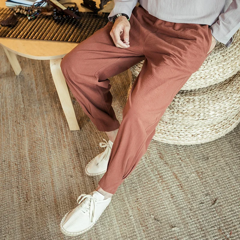 MR-DONOO, китайский стиль, повседневные, Ретро стиль, свободные, большие размеры, Морковные штаны, Харлан, штаны для ног, осенняя мужская одежда K03
