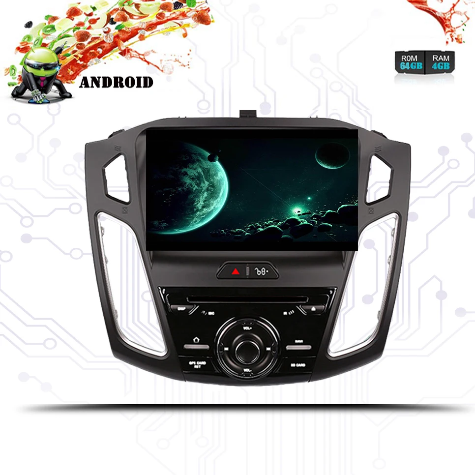 9 дюймов 1024*600 Android 0 автомобильный dvd плеер gps навигация для Ford Focus 3 2015 2016 2017 2018 с Wifi