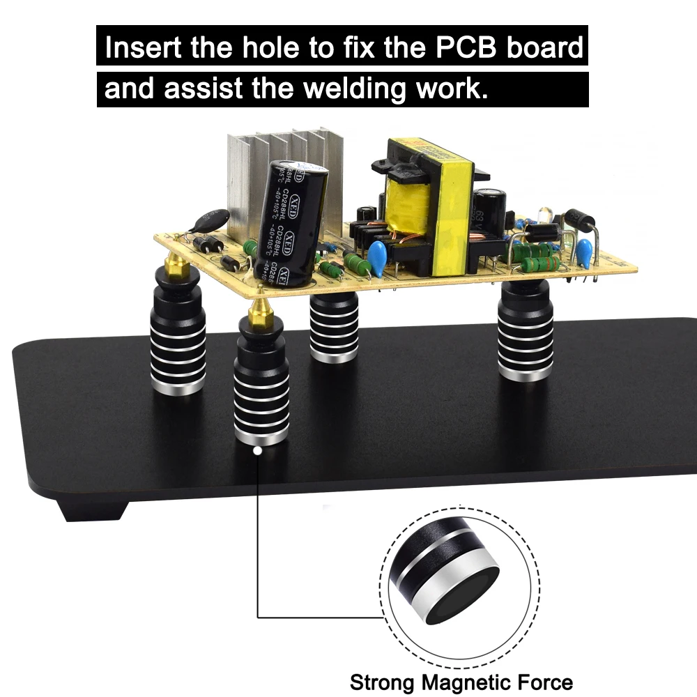 NEWACALOX třetí pana ruka horké vzduch pistole formulovat PCB nasednout držák horko pistole depo pomocný ručičky pájení nářadí 3X LED zvětšovací sklo