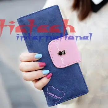 

by dhl or ems 100pcs women wallets lovely cartoon bear wallets women multifunction long wallet two fold purse clutch