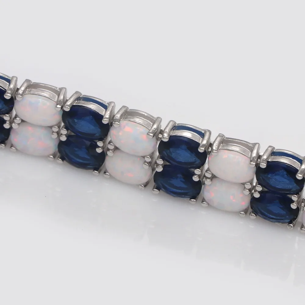 JLB-056 New Design White Opal and 3AAA Zircons Phased Bracelet Wholesale Women Fashion Jewelry Gifts