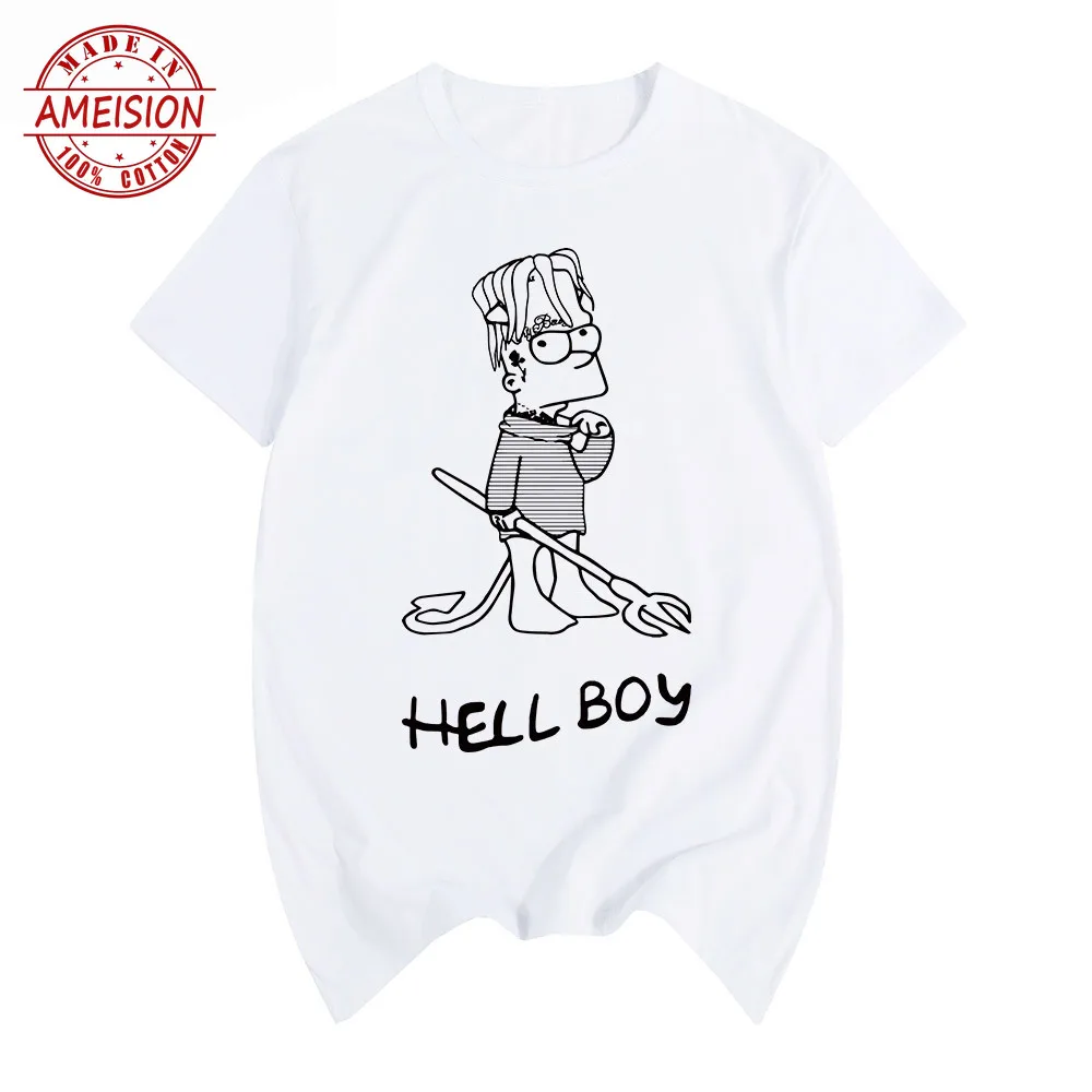 

New Summer Hot Sale funny LIL PEEP HELLBOY hiphop rapper CRY BABY Men Rock more color punk style t-shirt graphic tees