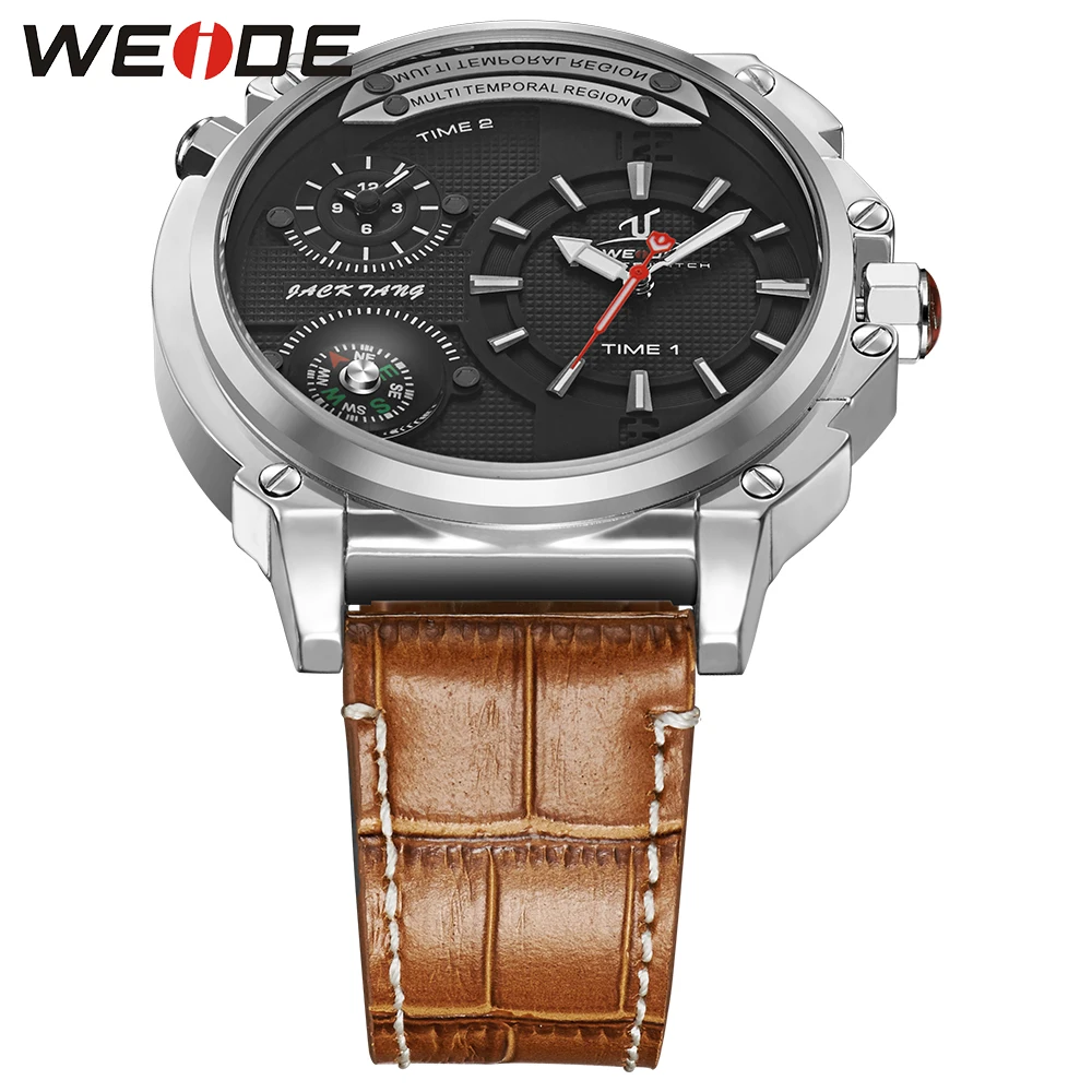 WEIDE Военный компас часы Relogio Masculino мужские Quarzt аналоговый дисплей пояса из