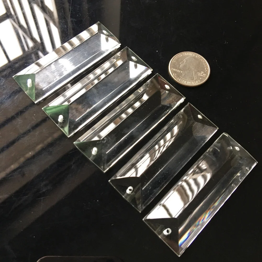 

5Pcs Glass Chandelier 63mm Crystal Prism Pendant Triangle Icicle Suncatcher Glass Art Hanging Ornament Home Decor