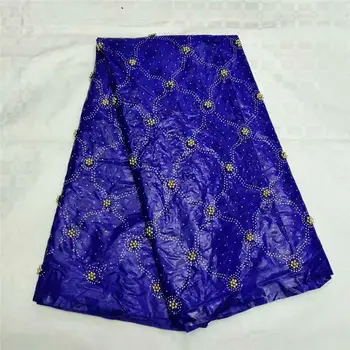 

royal blue bazin riche getzner african lace dress for woman 2019 ankara fabric with beads and stones jacquard fabric 5yards/lot