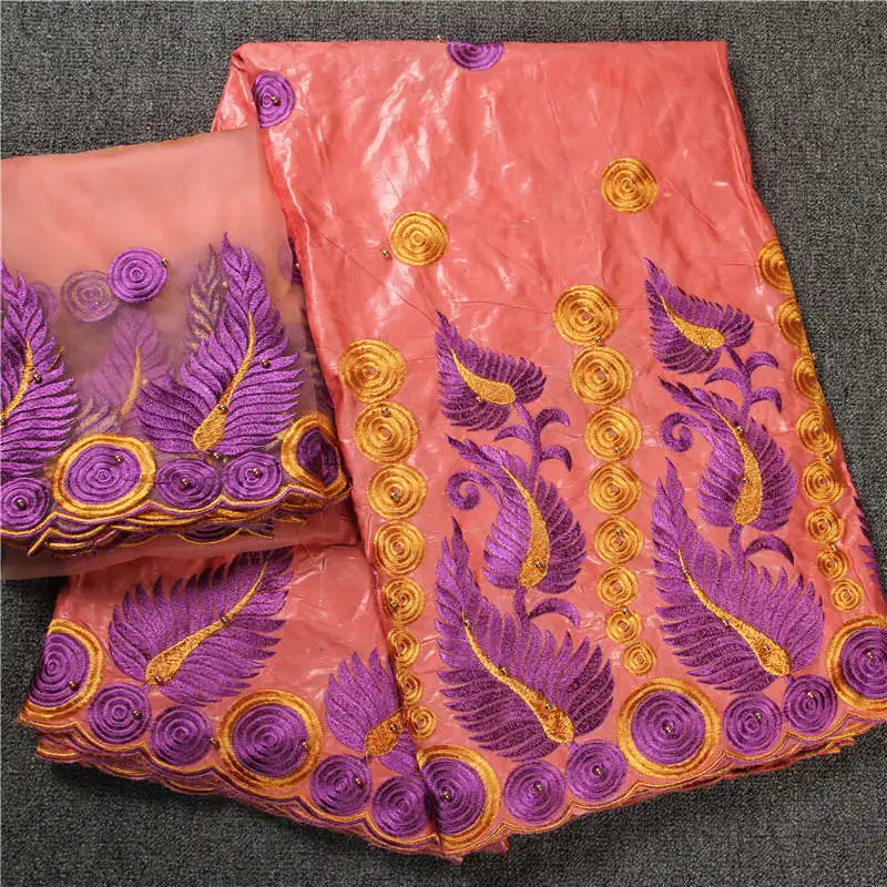 African lace fabric guinea Bazin riche set with 5 yard french net for 2018 latest getzner -30 | Дом и сад