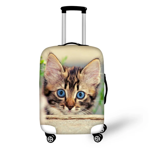 3D Милые Животные Печатные Защитные чехлы для чемоданов Kawaii Cat багажное покрытие для сумки на колесах эластичный багажный чехол - Цвет: CA4904